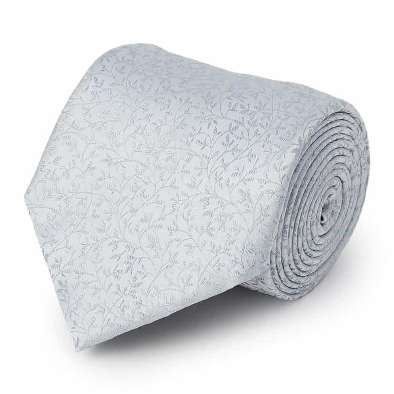 ALTEA サテンボタニカル柄タイ LIGHT BLUE