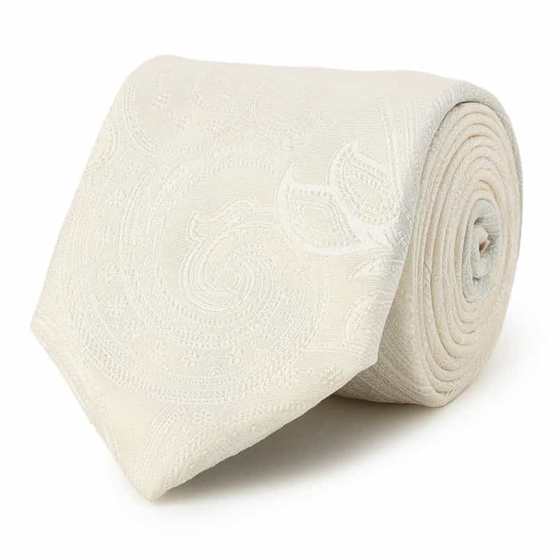 ALTEA サテンペイズリー柄フォーマルタイ WHITE