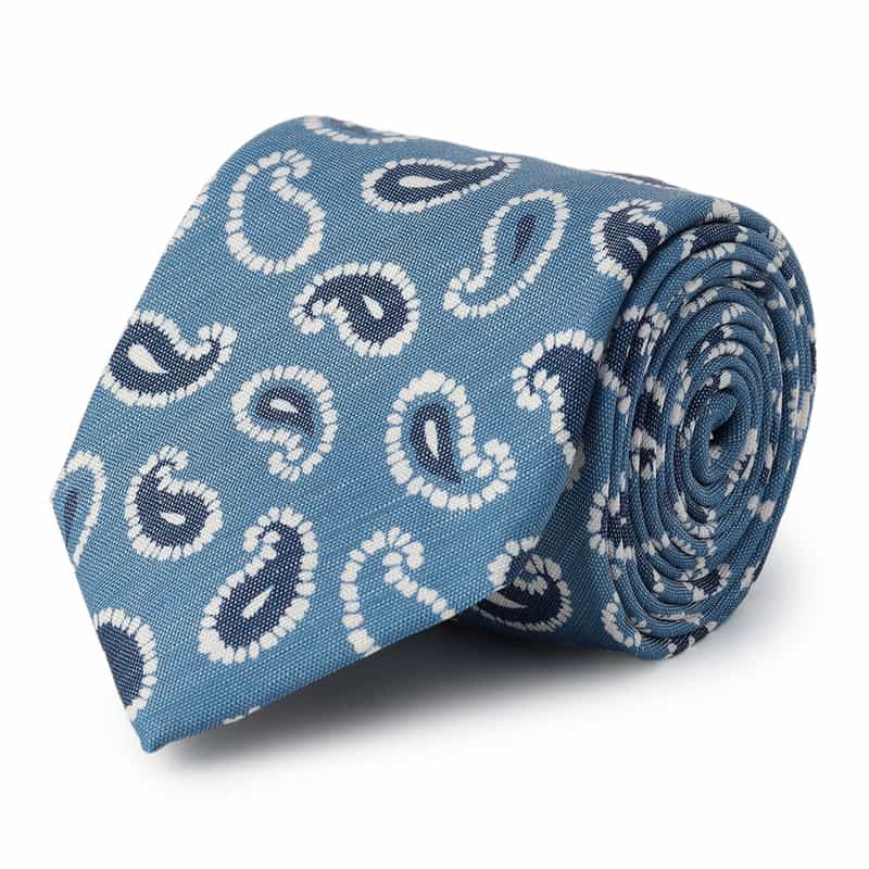 ALTEA ペイズリー柄タイ LIGHT BLUE