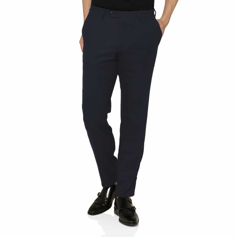 BARNEYS NEW YORK フランネル素材ストレートパンツ NAVY