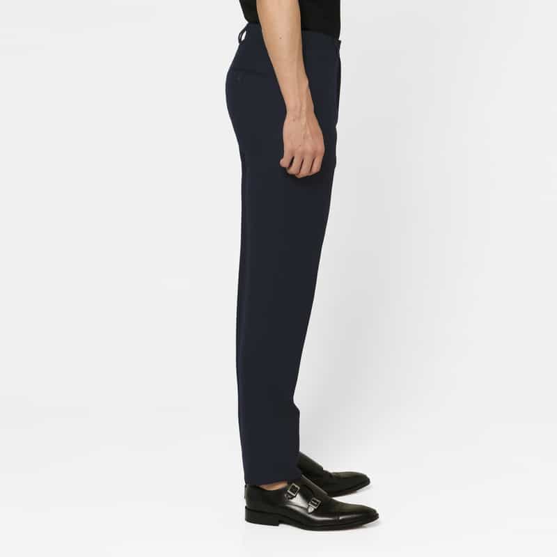 BARNEYS NEW YORK フランネル素材ストレートパンツ NAVY