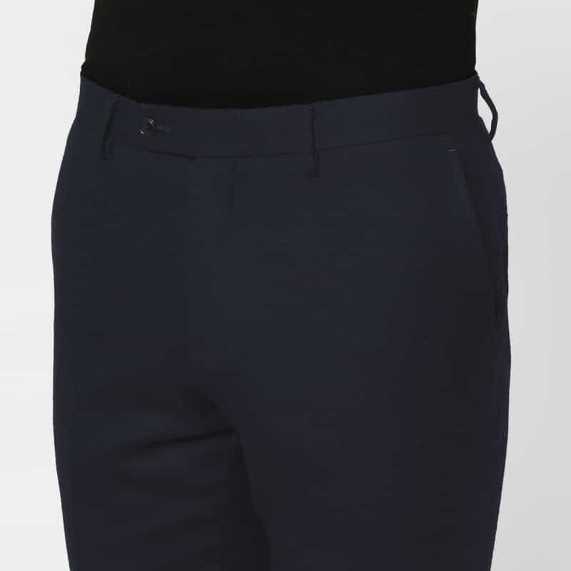 BARNEYS NEW YORK フランネル素材ストレートパンツ NAVY
