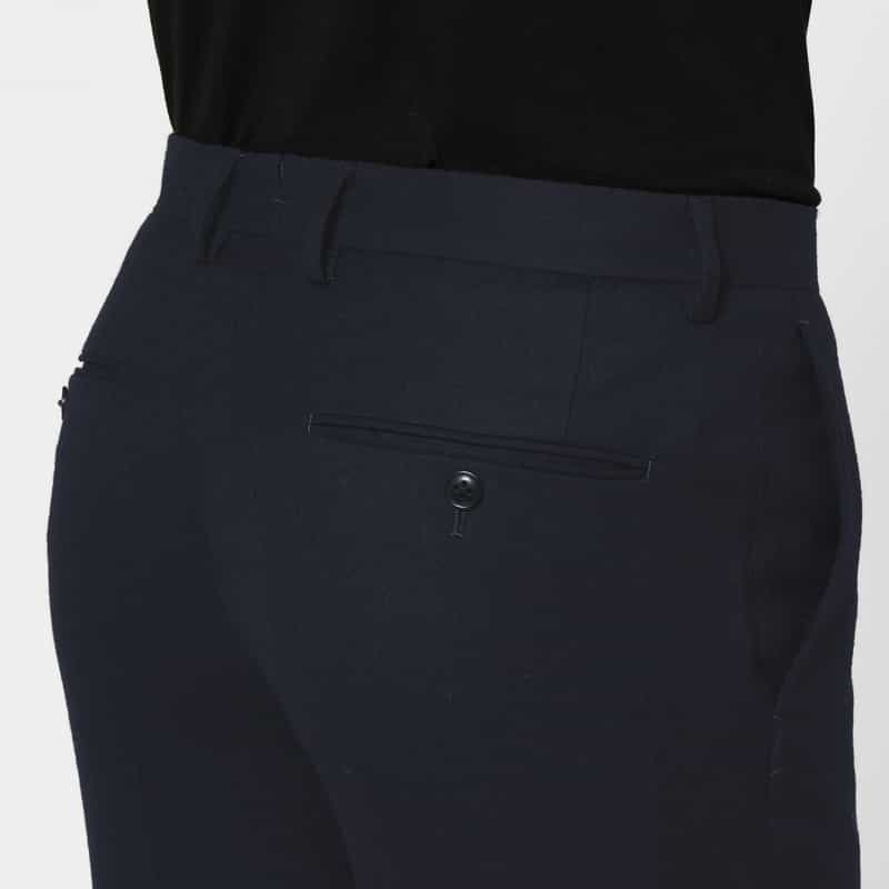 BARNEYS NEW YORK フランネル素材ストレートパンツ NAVY