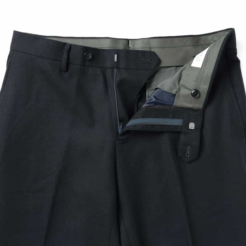 BARNEYS NEW YORK フランネル素材ストレートパンツ NAVY