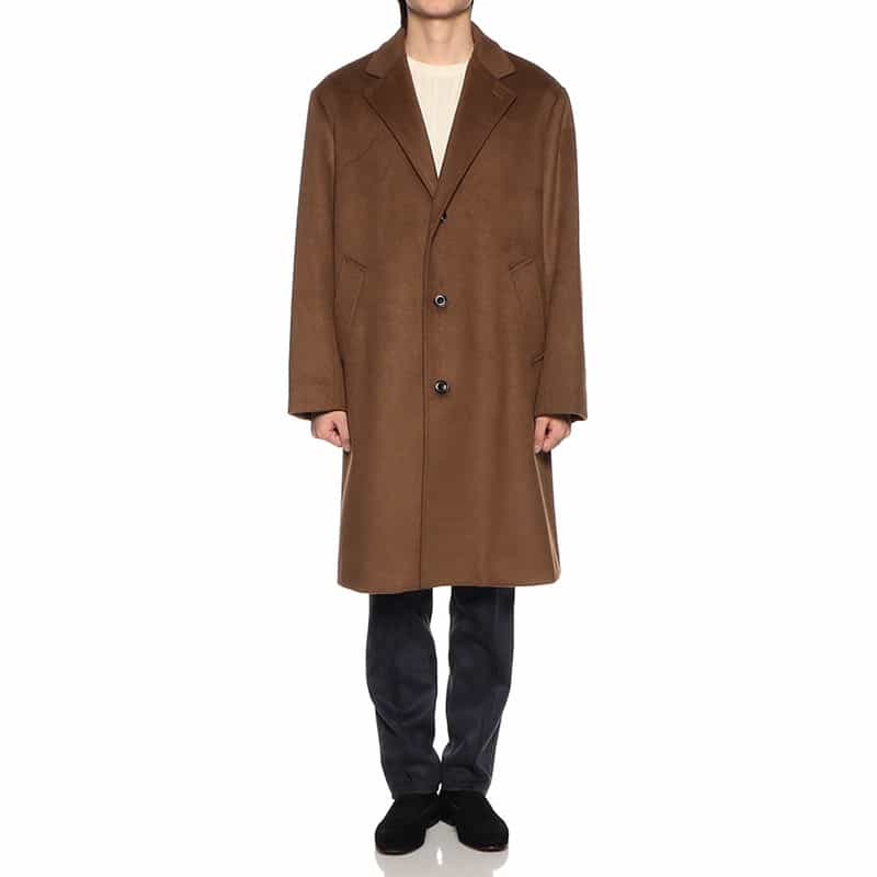BARNEYS NEW YORK ニットメルトンビーバーチェスターコート BROWN