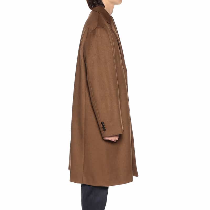 BARNEYS NEW YORK ニットメルトンビーバーチェスターコート BROWN