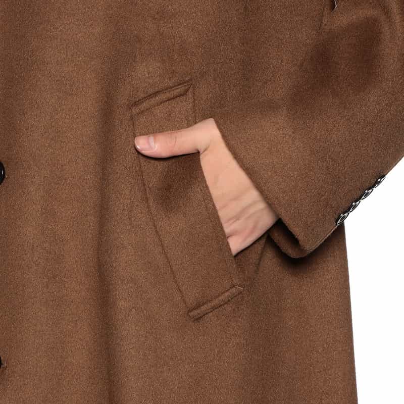 BARNEYS NEW YORK ニットメルトンビーバーチェスターコート BROWN