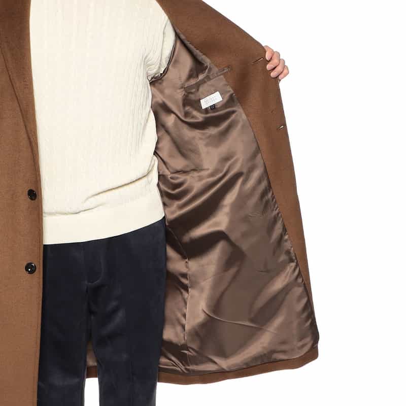 BARNEYS NEW YORK ニットメルトンビーバーチェスターコート BROWN
