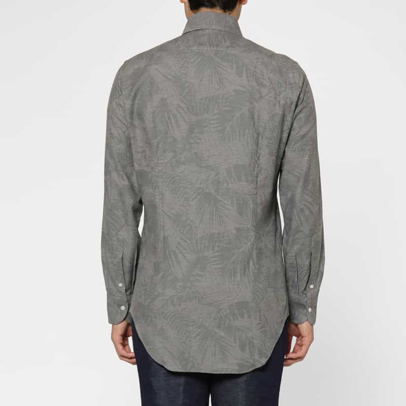 BARNEYS NEW YORK ペイズリー柄コットンカジュアルシャツ GRAY