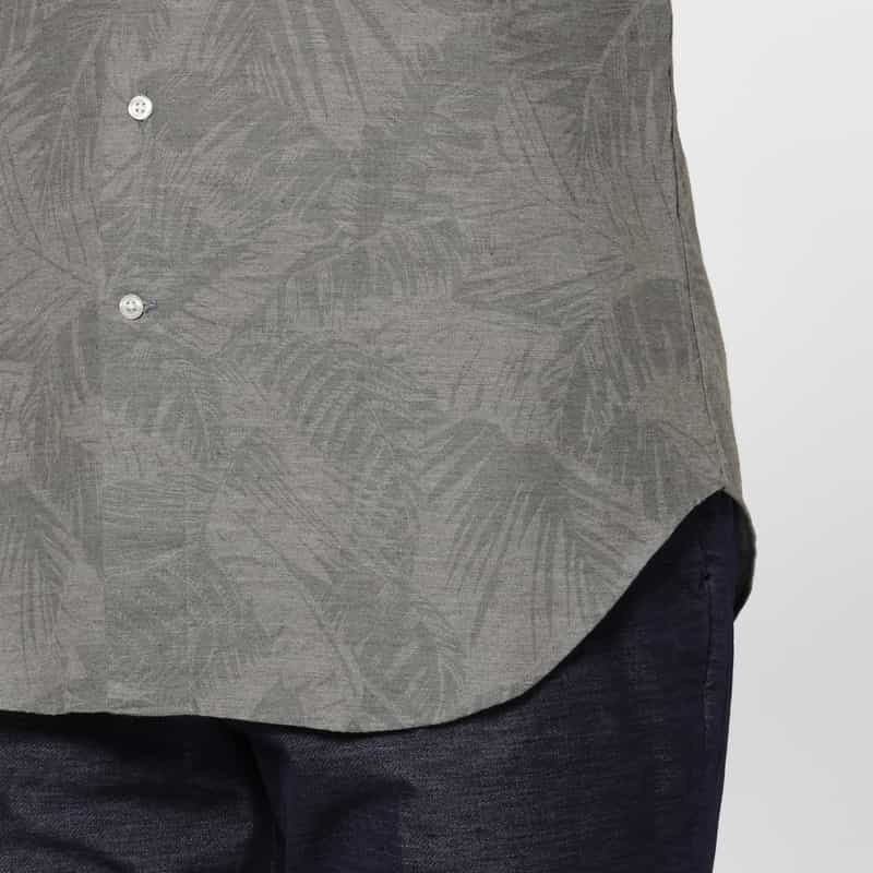 BARNEYS NEW YORK ペイズリー柄コットンカジュアルシャツ GRAY