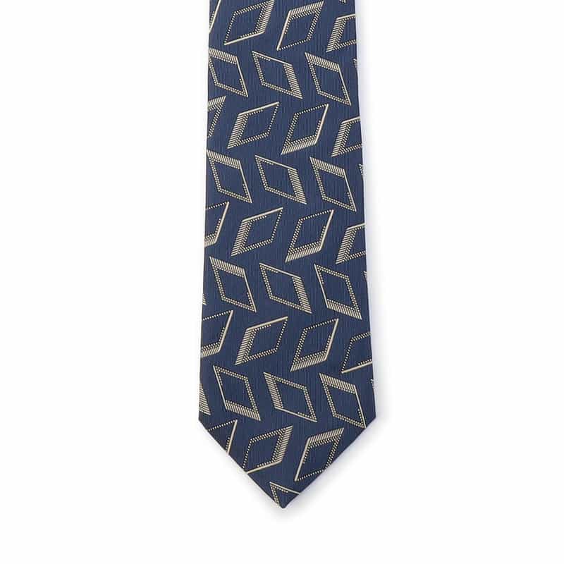 BARNEYS NEW YORK ダイヤ柄タイ NAVY