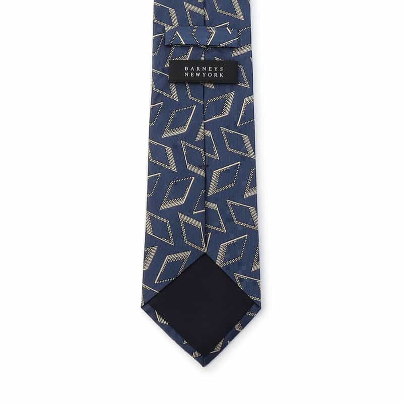 BARNEYS NEW YORK ダイヤ柄タイ NAVY