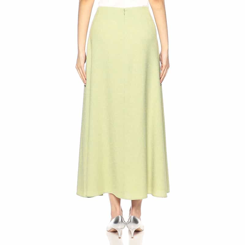BARNEYS NEW YORK セットアップウォッシャブルリネンライクフレアロングスカート LIGHT GREEN
