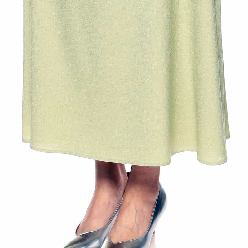 BARNEYS NEW YORK セットアップウォッシャブルリネンライクフレアロングスカート LIGHT GREEN