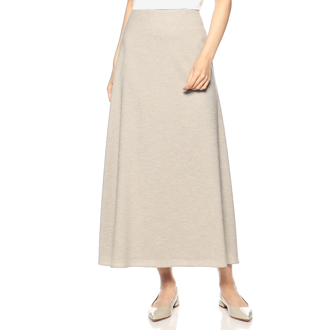 セットアップウォッシャブルリネンライクフレアロングスカート