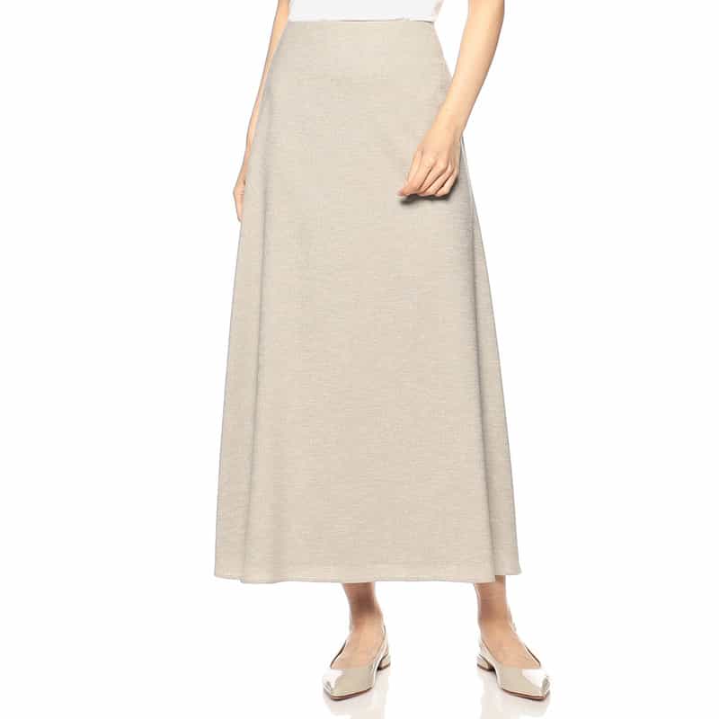 BARNEYS NEW YORK セットアップウォッシャブルリネンライクフレアロングスカート GRAY