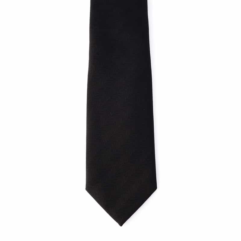 BARNEYS NEW YORK ヘリンボーン柄フォーマルタイ BLACK