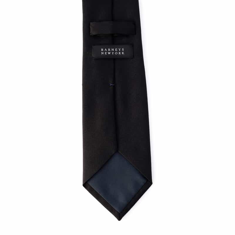 BARNEYS NEW YORK ヘリンボーン柄フォーマルタイ BLACK