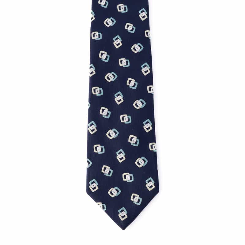 BARNEYS NEW YORK チェーン柄タイ NAVY