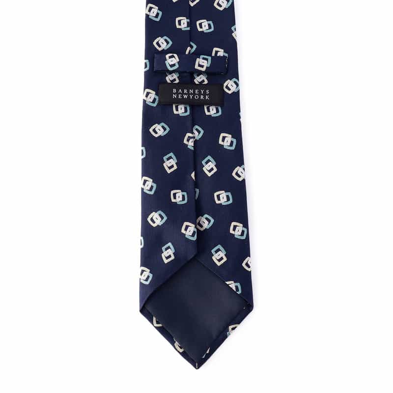 BARNEYS NEW YORK チェーン柄タイ NAVY