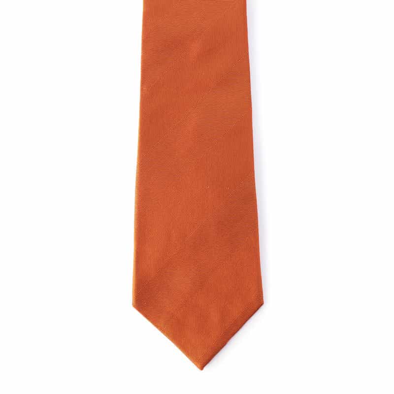 BARNEYS NEW YORK ヘリンボーン柄タイ ORANGE