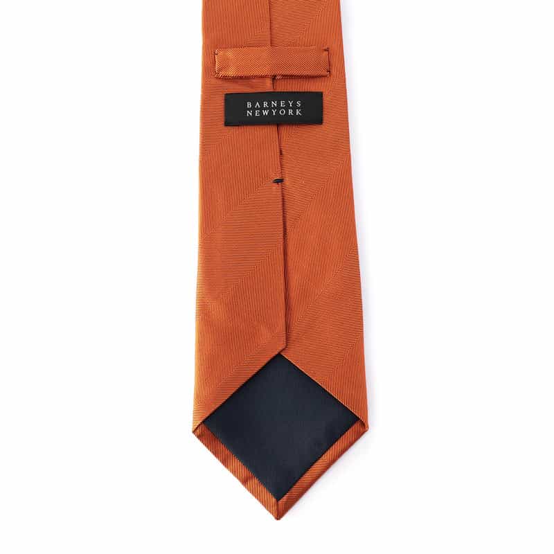 BARNEYS NEW YORK ヘリンボーン柄タイ ORANGE