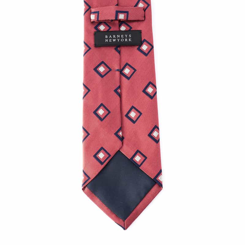 BARNEYS NEW YORK ダブルダイヤ柄タイ PINK