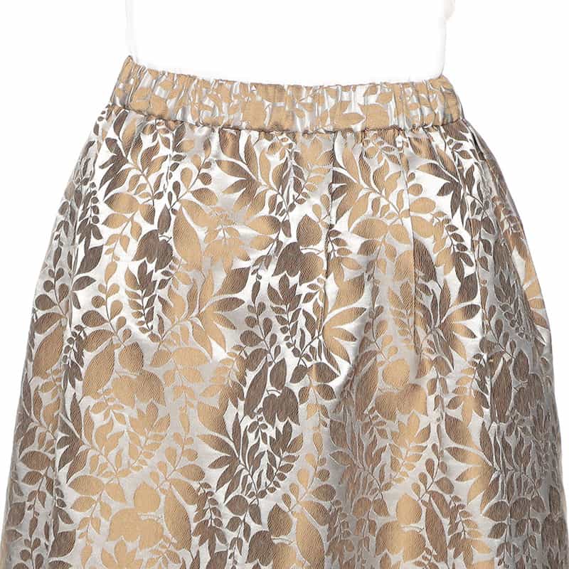 BARNEYS NEW YORK リーフプリントジャカードスカート SILVER
