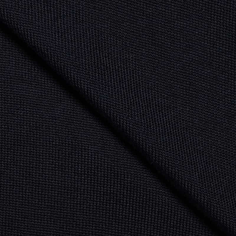 BARNEYS NEW YORK ウォッシャブルウールニットポロシャツ NAVY