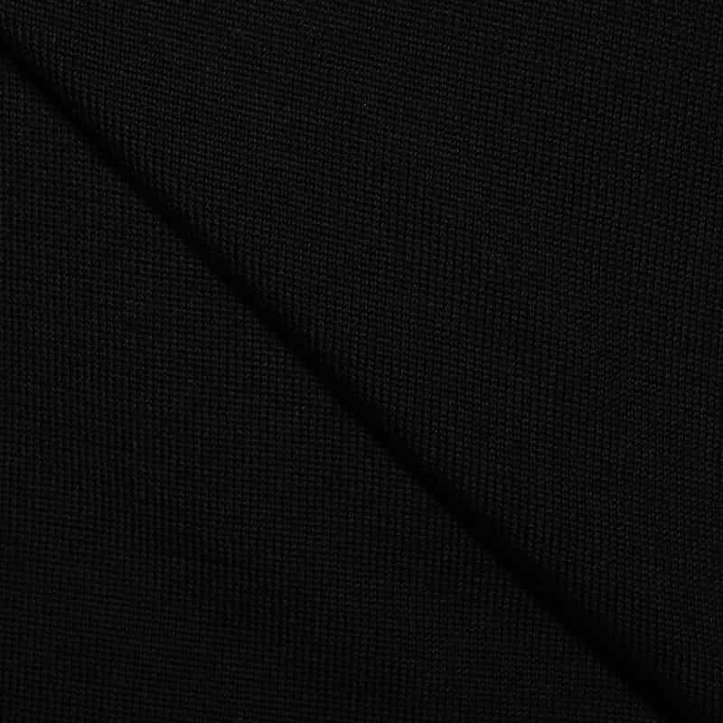 BARNEYS NEW YORK ウォッシャブルウールニットポロシャツ BLACK