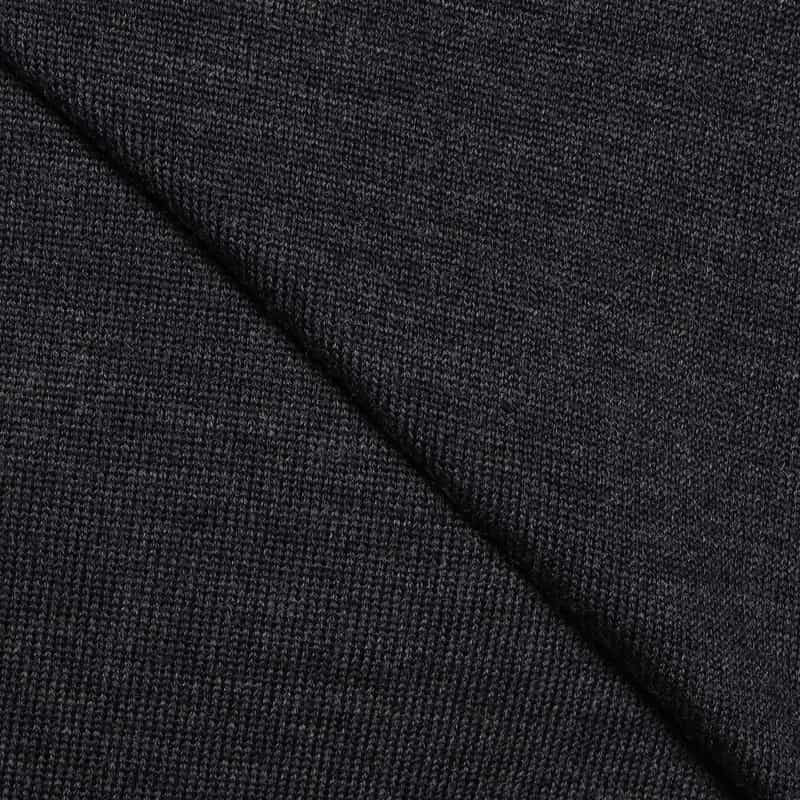 BARNEYS NEW YORK ウォッシャブルウールニットポロシャツ DARK GRAY