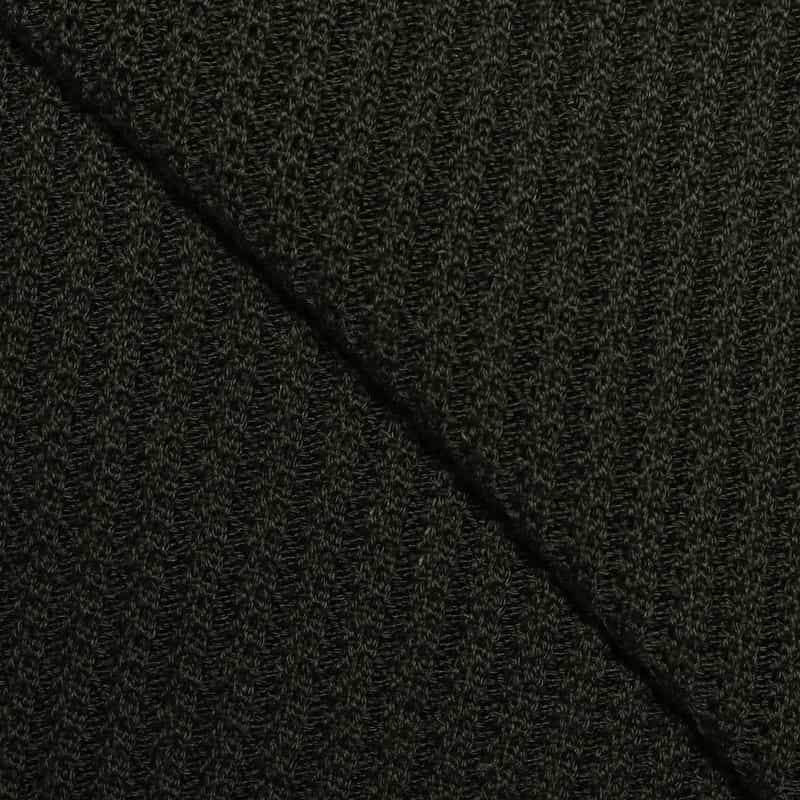 BARNEYS NEW YORK 海島綿ワッフルクルーネックニットプルオーバー KHAKI