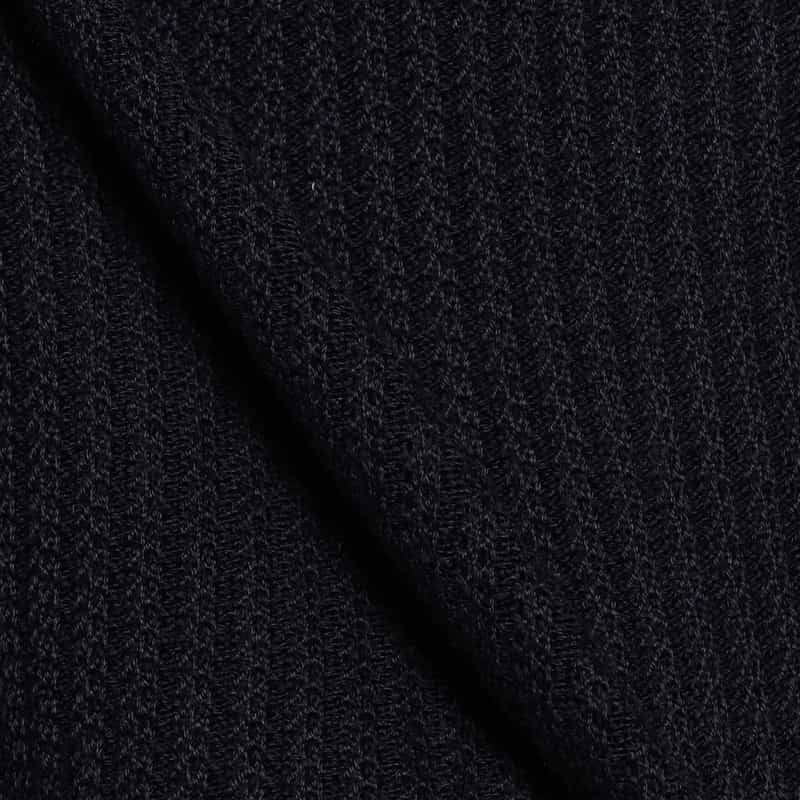 BARNEYS NEW YORK 海島綿ワッフルクルーネックニットプルオーバー NAVY