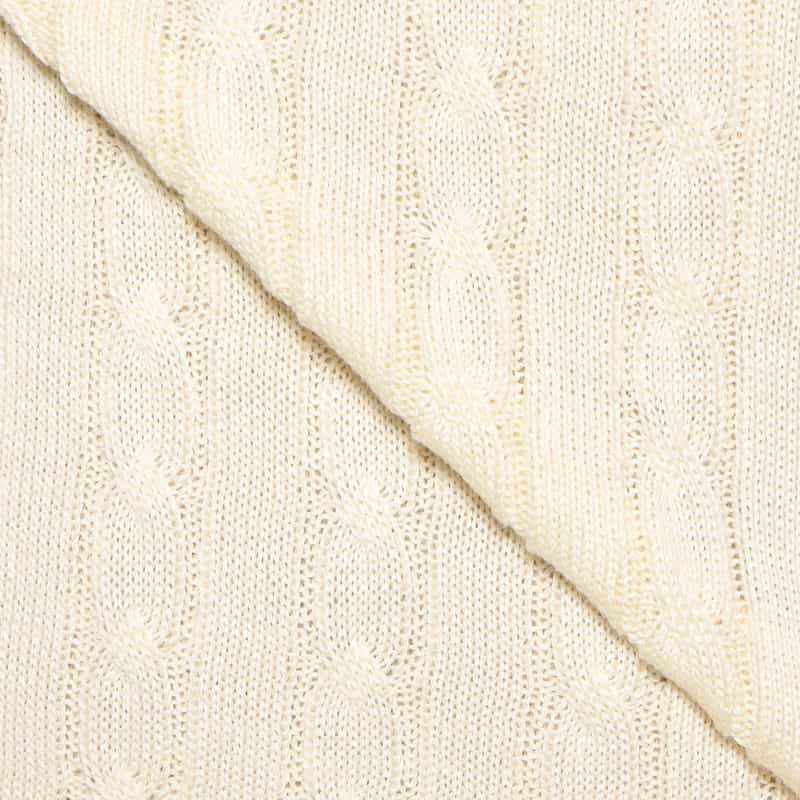 BARNEYS NEW YORK ウォッシャブルケーブルニットプルオーバー WHITE