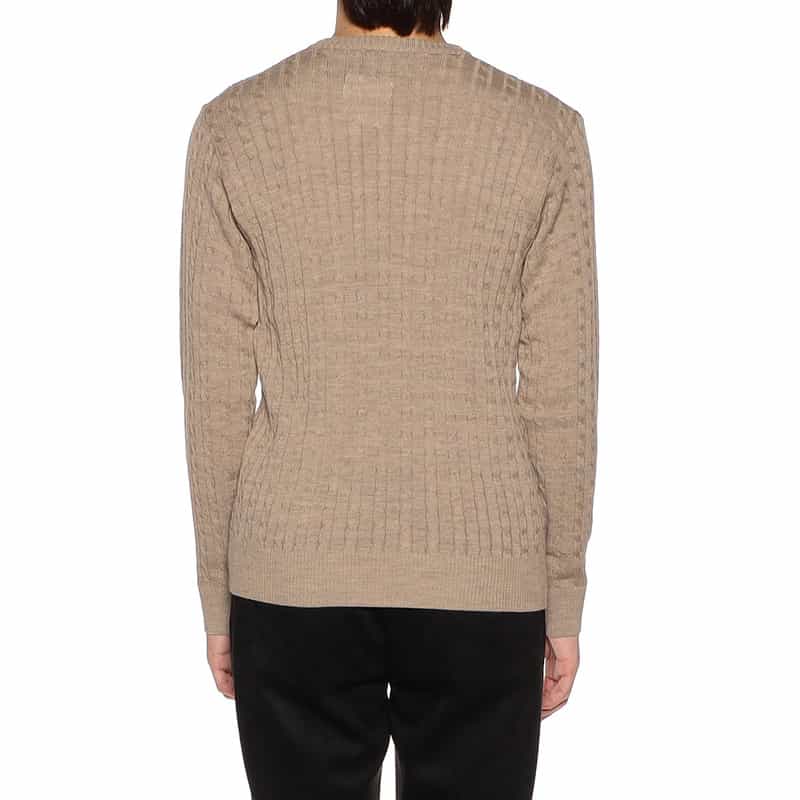 BARNEYS NEW YORK ウォッシャブルケーブルニットプルオーバー BEIGE