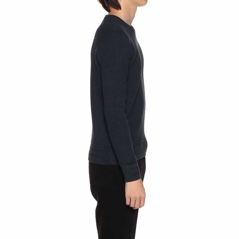 BARNEYS NEW YORK コットンカシミヤサーマルニットプルオーバー NAVY