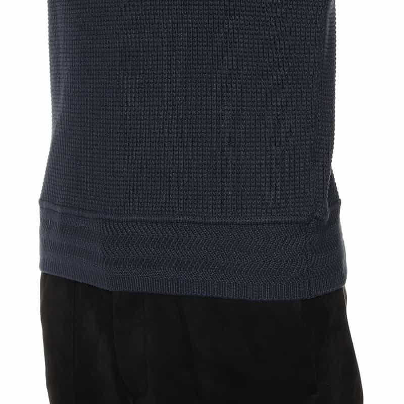 BARNEYS NEW YORK コットンカシミヤサーマルニットプルオーバー NAVY
