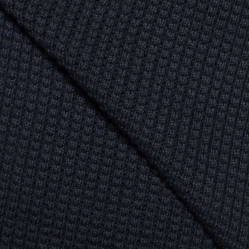 BARNEYS NEW YORK コットンカシミヤサーマルニットプルオーバー NAVY