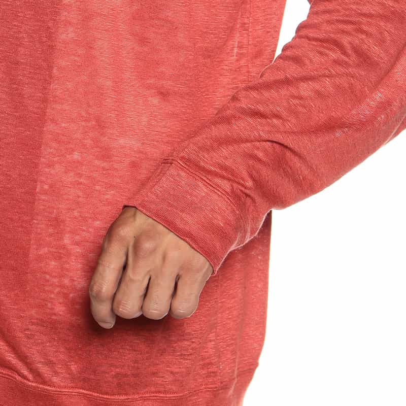 BARNEYS NEW YORK リネンVネックニットカーディガン ORANGE