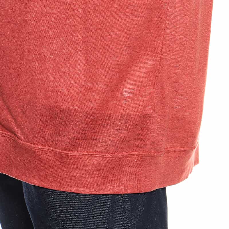 BARNEYS NEW YORK リネンVネックニットカーディガン ORANGE