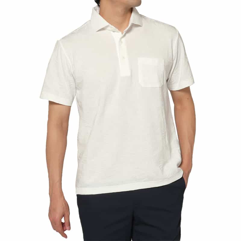 BARNEYS NEW YORK ポケット付きポロシャツ WHITE