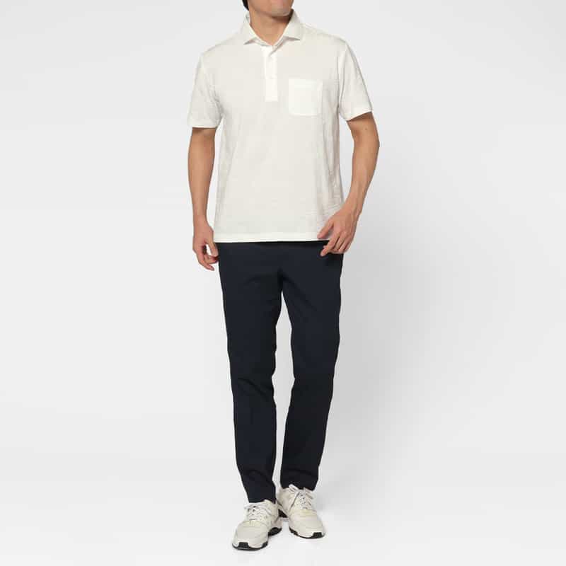 BARNEYS NEW YORK ポケット付きポロシャツ WHITE