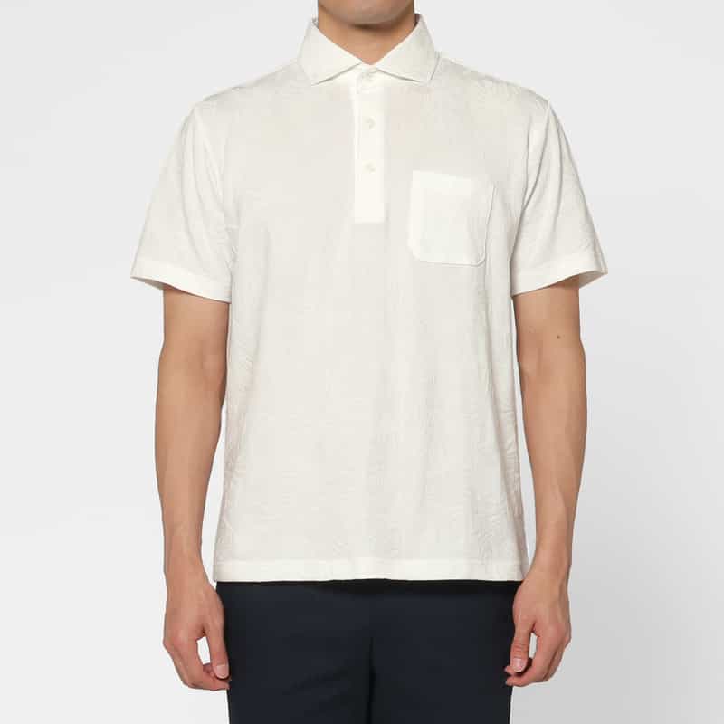 BARNEYS NEW YORK ポケット付きポロシャツ WHITE