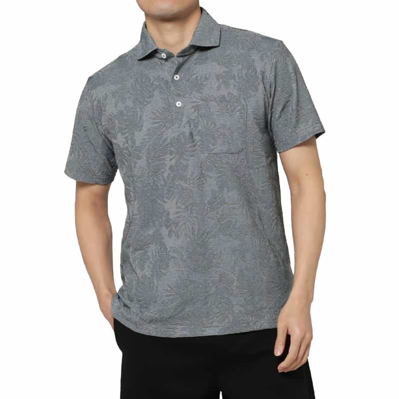 BARNEYS NEW YORK ポケット付きポロシャツ GRAY