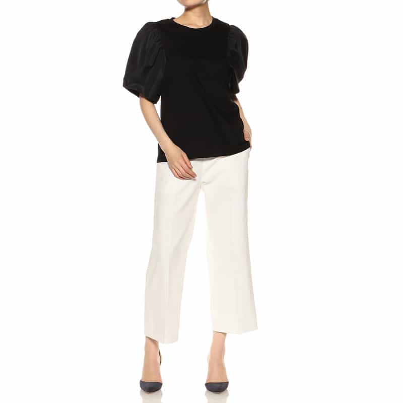 BARNEYS NEW YORK ウォッシャブル ボリュームスリーブブラウス （ALBINI社製コットン使用） BLACK