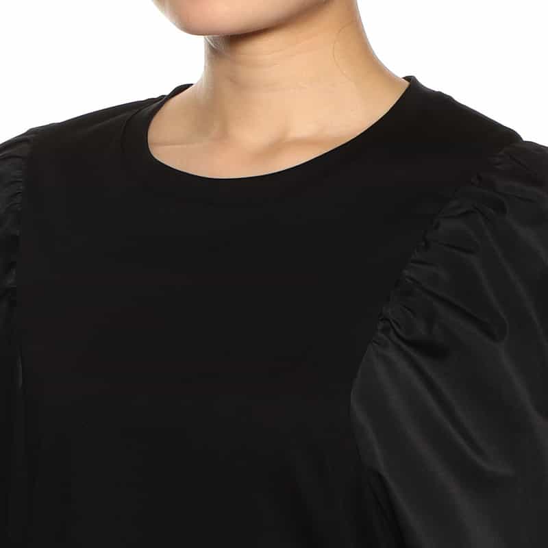 BARNEYS NEW YORK ウォッシャブル ボリュームスリーブブラウス （ALBINI社製コットン使用） BLACK