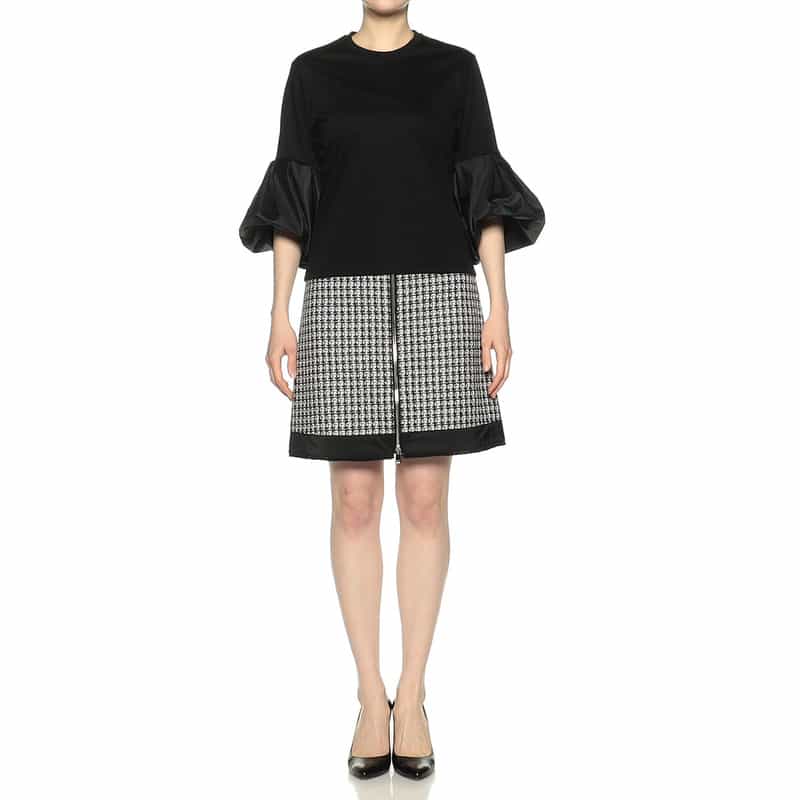 BARNEYS NEW YORK ウォッシャブル ボリュームスリーブカットソー BLACK