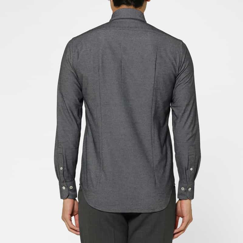BARNEYS NEW YORK デニムジャージー素材カジュアルシャツ NAVY