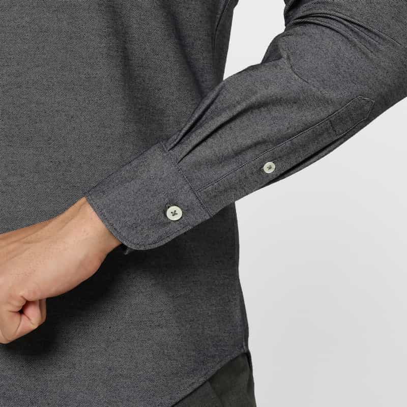 BARNEYS NEW YORK デニムジャージー素材カジュアルシャツ NAVY