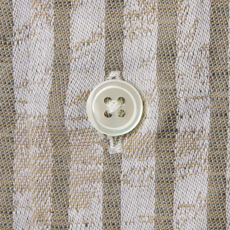 BARNEYS NEW YORK コットンリネン素材ストライプ柄カジュアルシャツ BEIGE